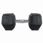 Par de Mancuernas Hexagonales de Caucho 15kg c/u Total 30kg - Imagen 2