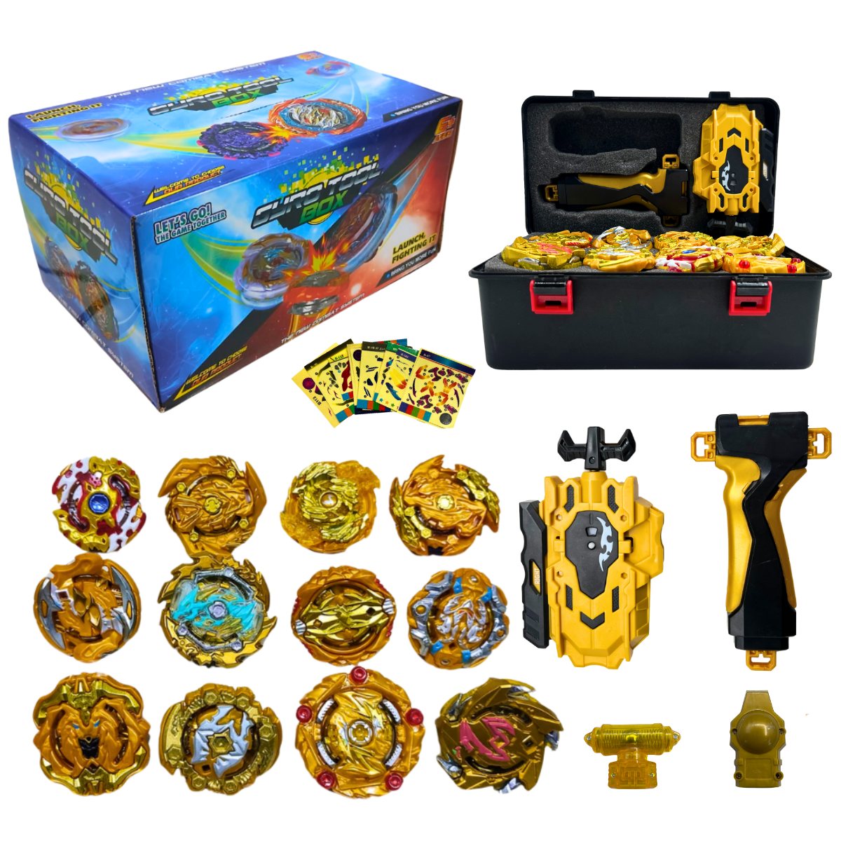 ヘイホーフルセット Juguete Beyblade Set 12 Unidades con Maleta y Lanzador - Linea Sport