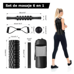 Set de Yoga Texturizado 5 en 1 Rodillo, Barra, Pelota, Banda,Bolsa - Imagen 2