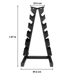 Rack para Mancuernas de 6 Pares Tipo Torre en A Organizador - Imagen 2