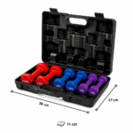 Set de Mancuernas Hexagonales 10kg de Vinilo con Maleta Portátil - Imagen 3