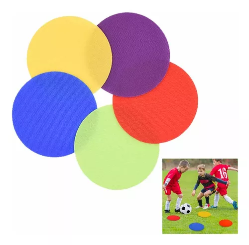 Marcadores De Agilidad - 6 Cones Planos De TPE, 23x23 Cm, Colores Brillantes, Para Entrenamiento Deportivo Y Aula