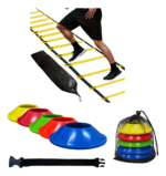 Set de 20 Conos Lentejas Deportivos y Escalera de Agilidad 16 Peldaños