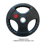 Disco Engomado Olímpico 20 Kg Con Agarre - Imagen 2