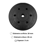 Barra Preolímpica 120 cm Cromada Con 15 kg En Discos PVC - Imagen 3