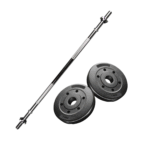 Barra Preolímpica 120 cm Cromada Con 15 kg En Discos PVC