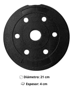 Barra Preolímpica 120 cm Cromada Con 25 kg En Discos PVC - Imagen 4