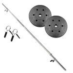 Barra Preolímpica 120 cm Cromada Con 15 kg En Discos PVC