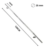 Barra Preolímpica 120 cm Cromada Con 25 kg En Discos PVC - Imagen 3
