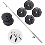 Barra Preolímpica 120 cm Cromada Con 25 kg En Discos PVC