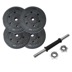 Mancuerna Barra Cromada + 20kg En Discos PVC