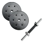 Mancuerna Barra Cromada + 20kg En Discos PVC