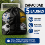 Bolso Porta Balones Deportivos Transporte de 5 Balones (No incluidos) - Imagen 3