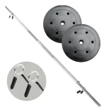 Barra Preolímpica 120 cm Cromada Con 20 kg En Discos PVC