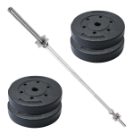 Barra Preolímpica 120 cm Cromada Con 20 kg En Discos PVC