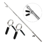 Barra Preolímpica 120 cm Cromada Con 25 kg En Discos PVC - Imagen 5