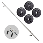 Barra Preolímpica 120 cm Cromada Con 20 kg En Discos PVC