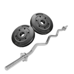 Barra Z Preolímpica 120 cm Cromada Con 15 kg En Discos PVC