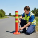 Hito Vial de 75 cm con 3 Cintas y Pernos para Fijación - Imagen 3