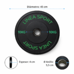 Discos Bumper Olímpico 10 kg para CrossFit - Imagen 2