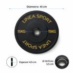 Disco Bumper Olímpico 15 kg para Uso Profesional CrossTraining - Imagen 2