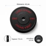 Disco Bumper Olímpico 25 kg para Uso Profesional CrossTraining - Imagen 2