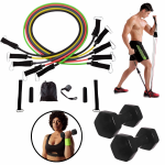 Set de 11 Bandas Tubulares + Mancuerna 6 kg c/u Total 12 kg