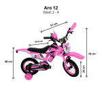 Bicimoto Aro 12″ con Ruedas Estabilizadoras Para Niños de 2 Años - Imagen 2