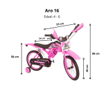 Bicimoto Aro 16″ con Ruedas Estabilizadoras Para Niños de 4 Años - Imagen 2