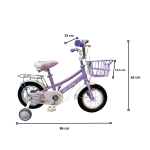Bicicleta Aro 12" para Niñas de 2 a 4 Años con Canasto y Ruedas - Imagen 2