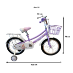 Bicicleta Aro 16" para Niñas de 4 a 7 Años con Canasto y Ruedas - Imagen 2