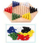 Juego de Damas Chinas de Madera Tablero con Fichas de Colores - Imagen 2