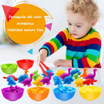 Juguete Didáctico Dinosaurios De Clasificación Por Colores Niños - Imagen 3