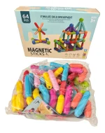 Juego de Construcción Magnético 64 Piezas Didáctico para Niños - Imagen 3