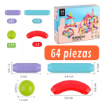 Juego de Construcción Magnético 64 Piezas Didáctico para Niños - Imagen 2