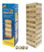 Jenga Torre de Madera 54 Piezas Juego Didáctico y Familiar