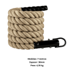 Cuerda Para Trepar De Cañamo Yute Con Anclaje 7 Mts X 38mm - Imagen 2