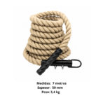Cuerda Para Trepar De Cañamo Yute Con Anclaje 7 Mts X 50mm - Imagen 2