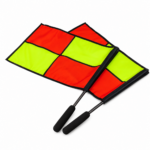 Set de 2 Banderines para Árbitro de Fútbol Alta Visibilidad Profesional con Bolsa de Transporte
