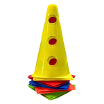 Set De 10 Conos 23cm Con Orificio Entrenamiento Tráfico