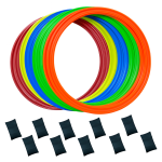 Set de 10 Aros de 30 cm Multicolor con Clip para Entrenamiento