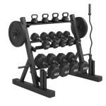 Rack 3 Niveles Profesional para Mancuernas Discos Multifuncional
