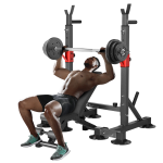 Rack Portabarras Ajustable De Acero Fitness Y Musculación - Imagen 6