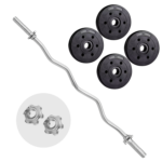 Barra Preolímpica Zeta 120cm Cromada +20kg En Discos