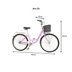 Bicicleta Juvenil Vintage Aro 24 con Canasto y Parrilla - Imagen 2