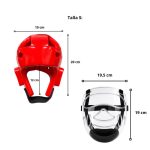 Casco de Taekwondo con Máscara Transparente Talla S M L - Imagen 2