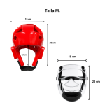 Casco de Taekwondo con Máscara Transparente Talla S M L - Imagen 4