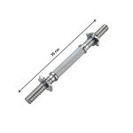 Barra Cromada para Mancuernas 35 cm con Rosca Antideslizante - Imagen 2