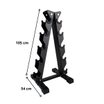 Rack para Mancuernas de 5 Pares Estructura Vertical de Acero - Imagen 2