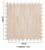 Pack 4 Tatamis Diseño de Madera 60x60x2 Cm Encastrable - Imagen 2